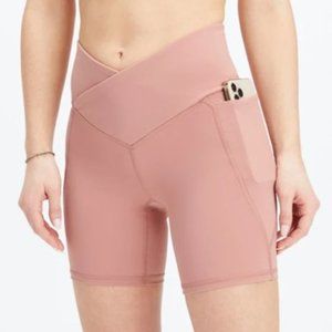 Fabletics | Pink Canyon Oasis High-Waisted 6" Bike Shorts | Small